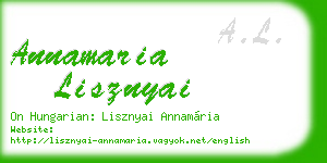 annamaria lisznyai business card
